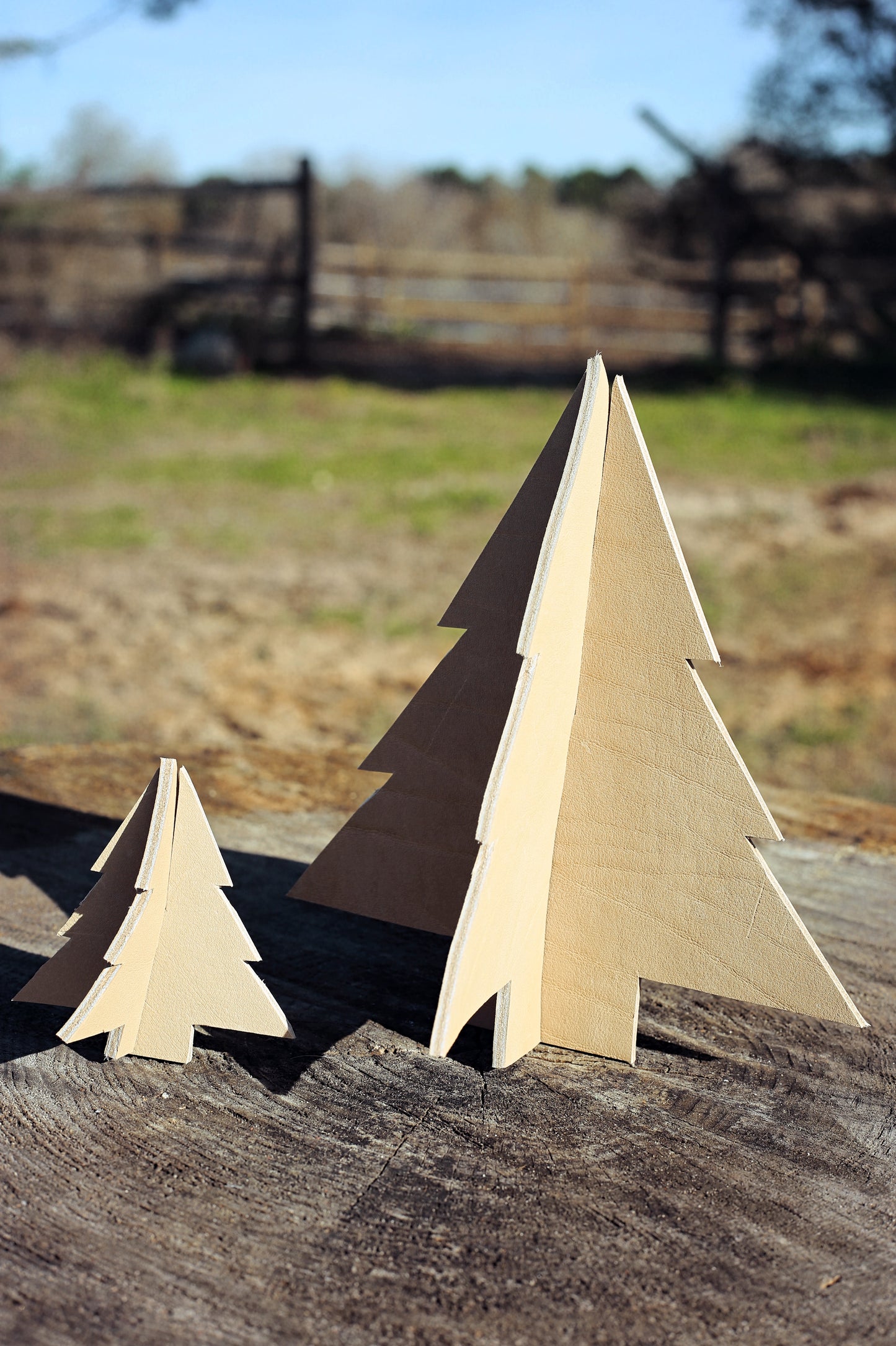 Décoration sapin en cuir GRANDE TAILLE