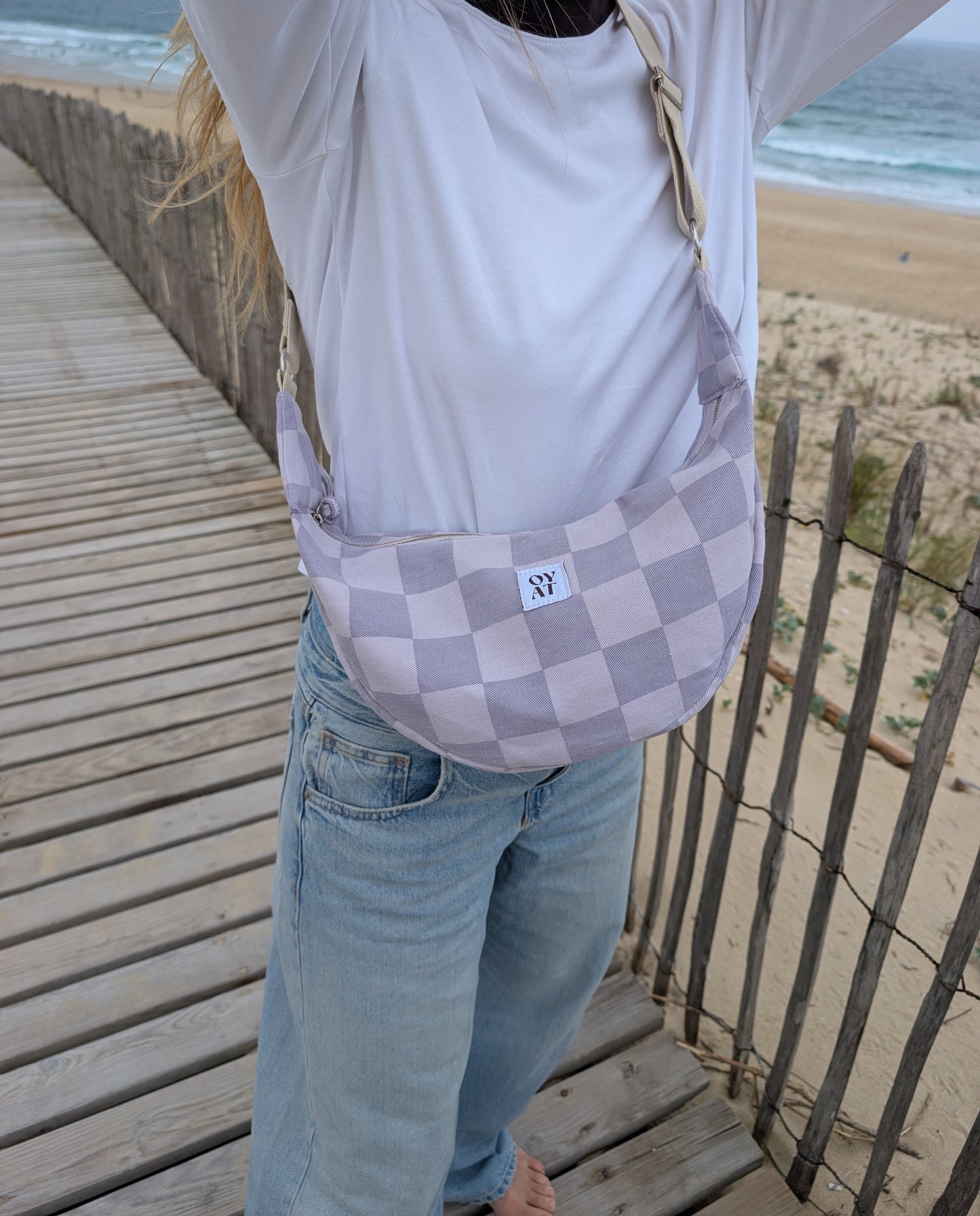 Crossbag Damiers lila