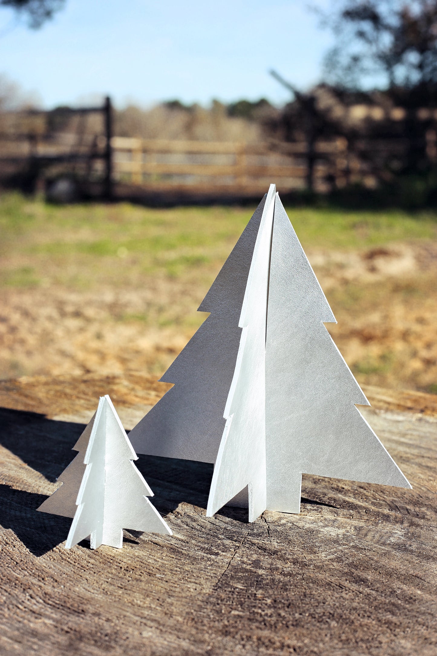 Décoration sapin en cuir GRANDE TAILLE