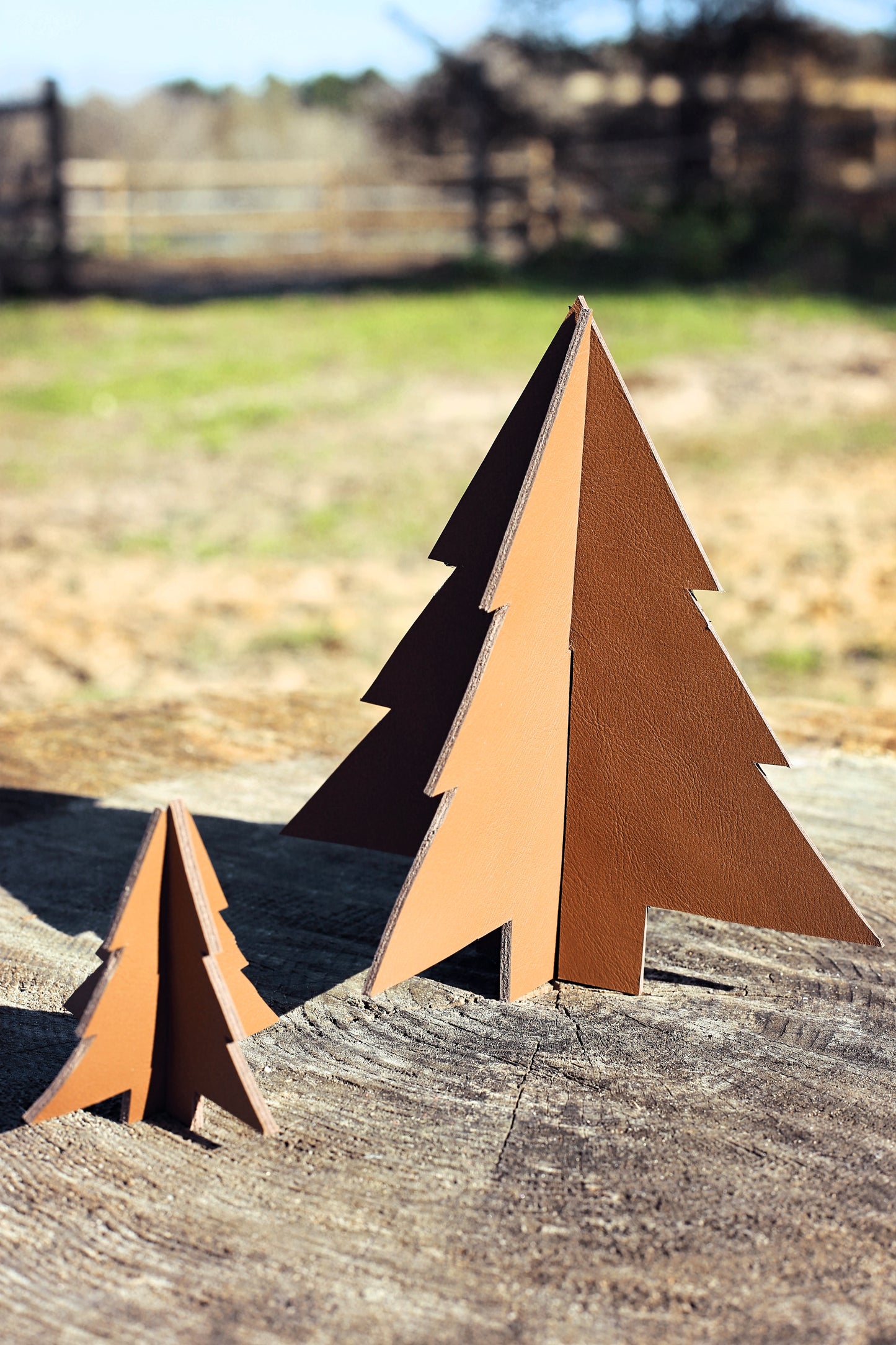 Décoration sapin en cuir GRANDE TAILLE