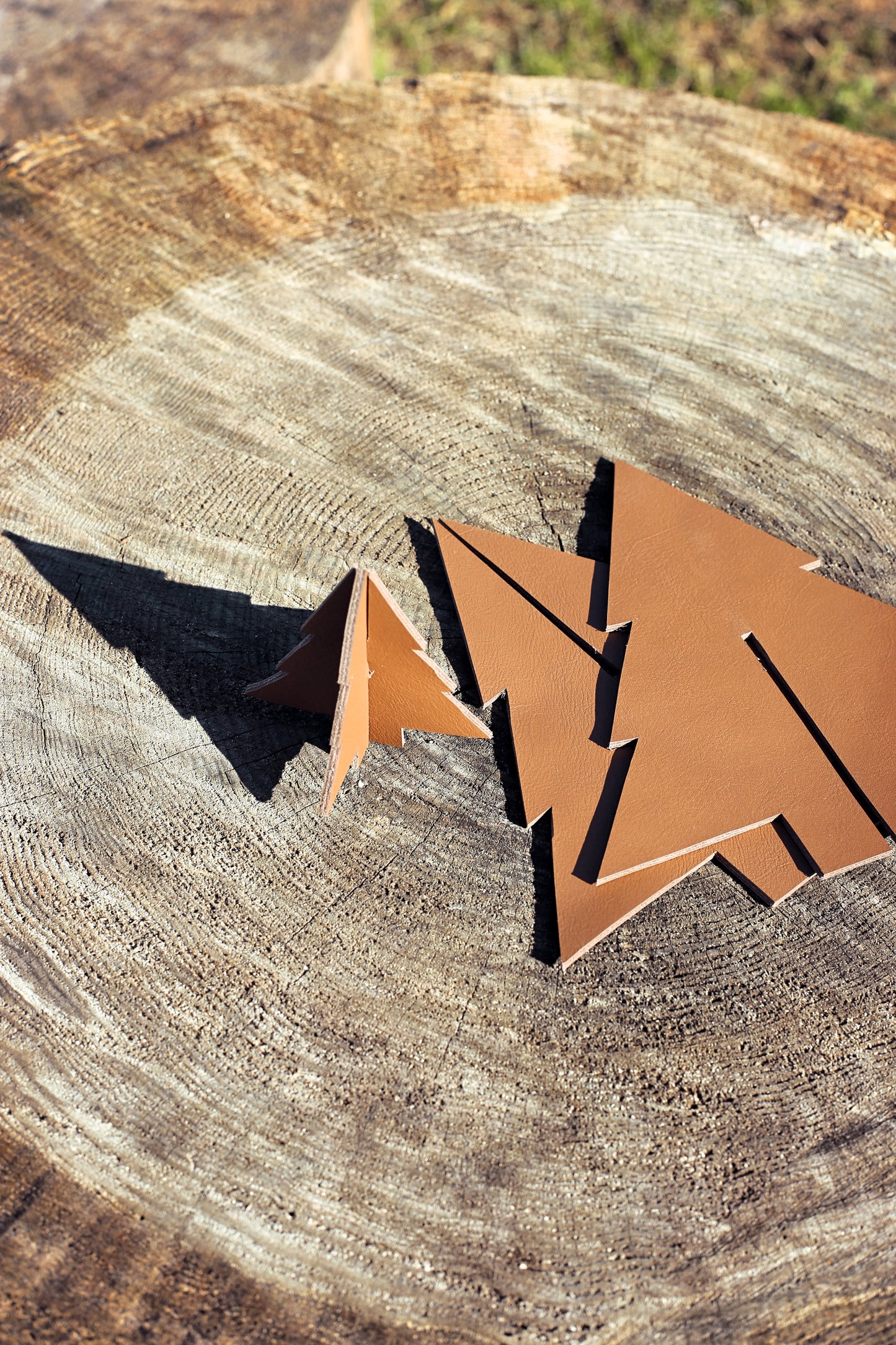 Décoration sapin en cuir GRANDE TAILLE