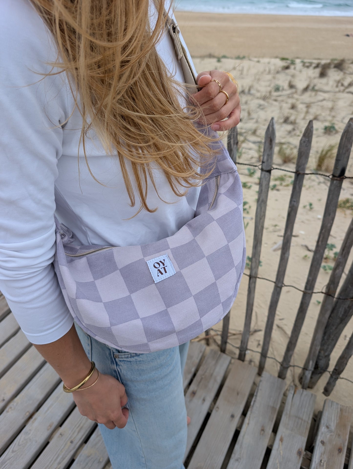 Crossbag Damiers lila