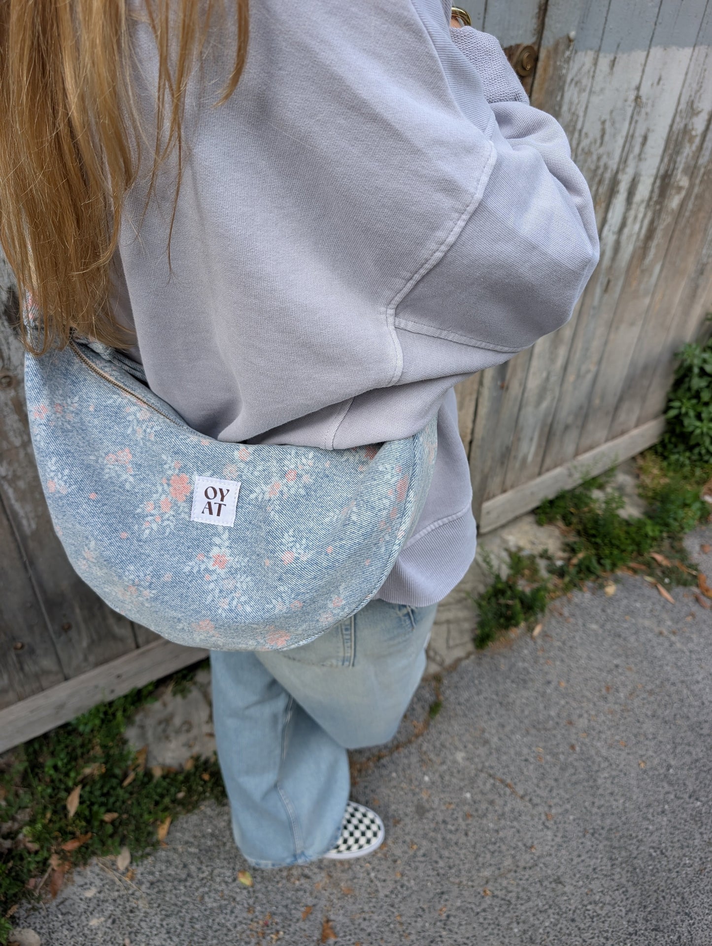 Crossbag Denim petites fleurs