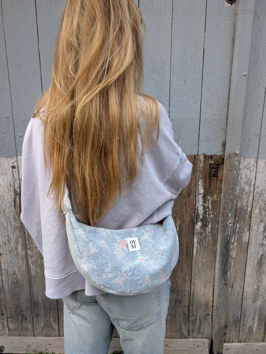 Crossbag Denim petites fleurs