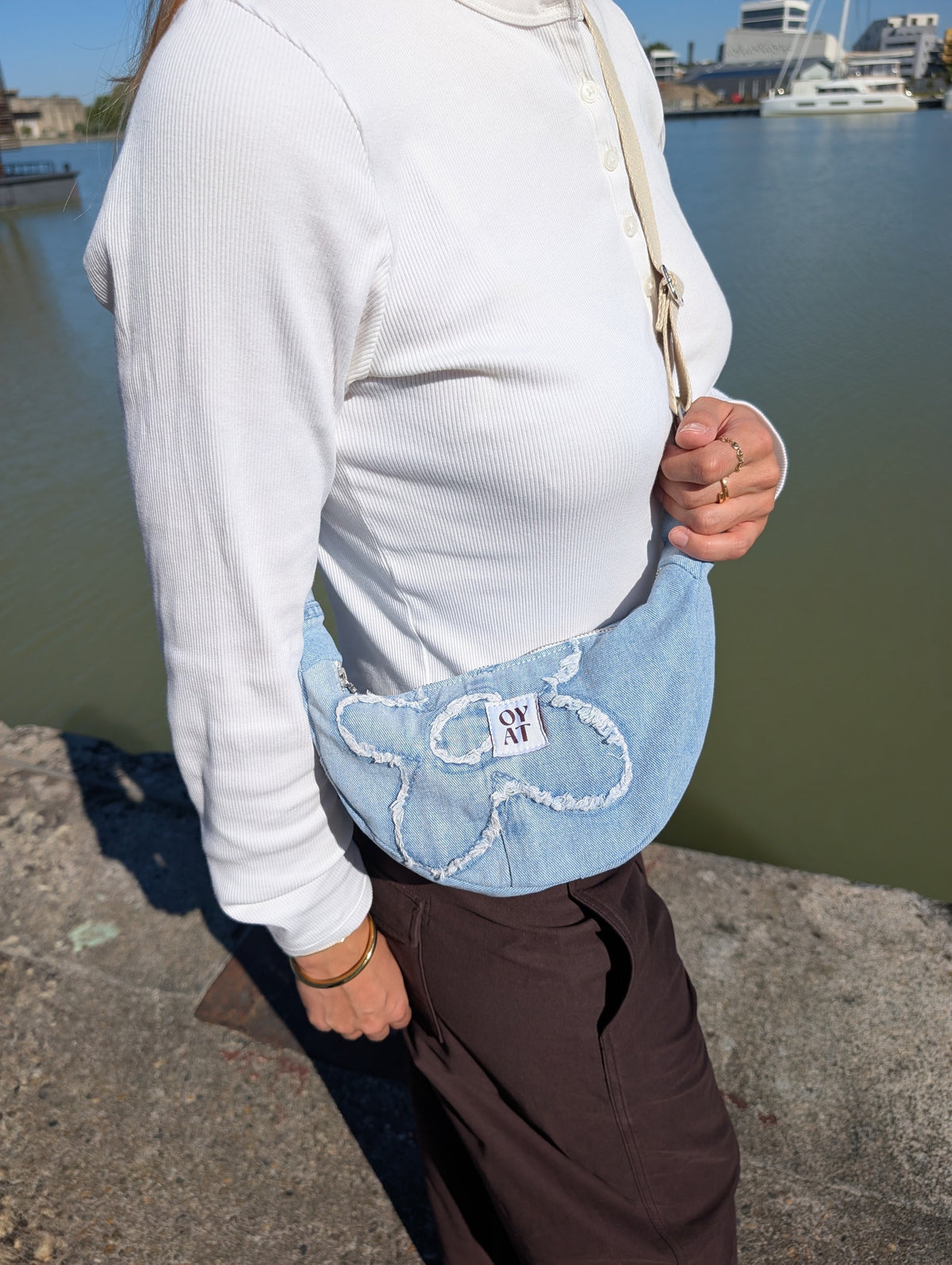 Mini crossbag denim fleur